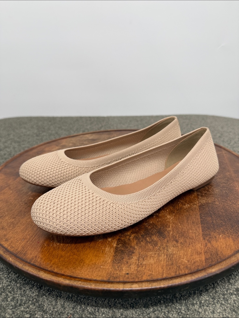 Lucky Brand Shoes Wm 7.5 Neutral Knit Round Toe Slip On Ballet Flats Erin